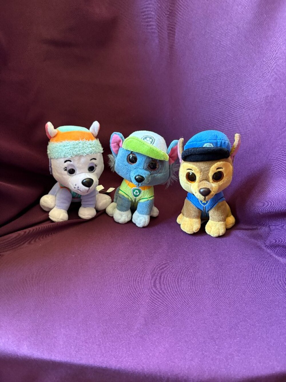 Paw Patrol Plush Lot of 3 Chase Everest Rocky Stuffed Animals Toys